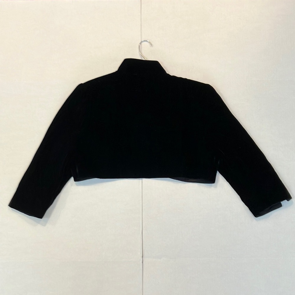 Bagley Mischka cocktail black velvet mini blazer size 12 - Picture 2 of 4